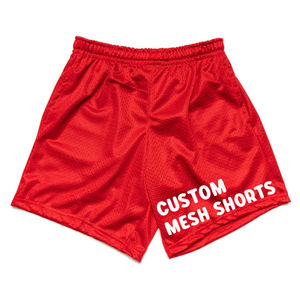 Shorts de basket-ball pour hommes en coton 100% avec logo imprimé par sublimation personnalisé, respirants et en maille - Product Image 5