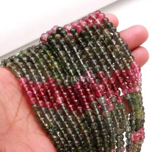 Cuentas de Turmalina Sandía Natural Lustre LD, facetadas lisas tipo rondel, 15 pulgadas, 5-5.5mm, multicolor, certificadas por terceros - Product Image 6