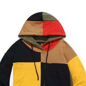 Bloc couleur dernière conception sweats à capuche pour hommes sweats pull coton matériel surdimensionné vêtements d'hiver décontracté basiques sweats à capuche pour hommes - Product Image 2