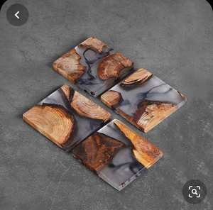 Posavasos de madera de nogal de resina epoxi de lujo personalizables, soporte promocional Premium para bebidas, decoración del hogar - Product Image 4