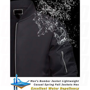 เสื้อแจ็คเก็ตบอมเบอร์ผู้ชายแบบแห้งเร็ว ปักลายตามสั่ง บุด้วยผ้าไนลอนผสมโพลีเอสเตอร์ ปิดด้วยซิป ระบายอากาศได้ดี เหมาะสำหรับการออกกำลังกาย - Product Image 2