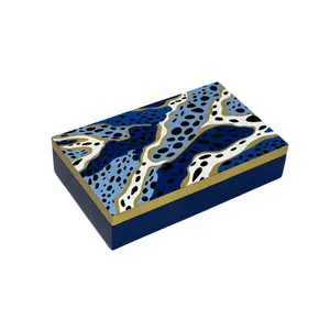 Lacquer Box Leopard Pattern Hand-Painted Handicraft Artistic Style Customized Vietnam Manufacturer