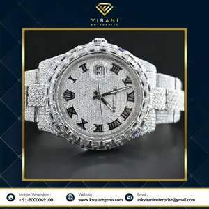 Diseño atractivo Iced Out Moissanite Diamond VVS Clarity Diamond Smart Watch Disponible a precio por bulto - Product Image 3