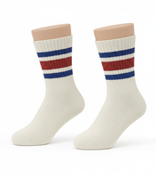 Chaussettes de sport rétro rayées personnalisables pour femmes, chaussettes tubulaires décontractées en coton, fabriquées en Turquie avec votre design