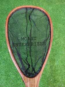 Filet d'atterrissage de pêche à la mouche en plein air Filet à truite Cadre en bois avec filet en caoutchouc Filet coulé à la main Thor Filet de pêche à la truite - Product Image 4