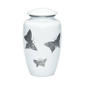 Unique Designer Metal Cremation Urns Premium Quality Wholesale <b>Funeral</b> <b>Supplies</b> Black Aluminium Cremation Urn Hand Carved - Product Image 4