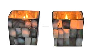 Bougeoirs vintage en aluminium faits à la main en nacre pour bougies chauffe-plat, décoration intérieure, Saint-Valentin, Pâques, Noël, mariages, festivals - Product Image 5