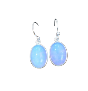 Handmade Classical Earrings 925 <b>Solid</b> <b>Silver</b> Jewelry For Women 925 Sterling <b>Silver</b> Milky Opalite Gemstone Boho Style Earrings - Product Image 1