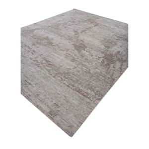 Alfombra de Lana Negra Gris Entropía Anudada a Mano AKWL-1345, Alfombra Rectangular de Yute de 10mm de Grosor con Diseño Abstracto para Sala de Estar y Pasillo - Product Image 2