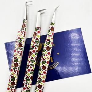 แหนบขนตาสแตนเลสบางเป็นมิตรต่อสิ่งแวดล้อมออกแบบโลโก้ได้ตามต้องการไม่หยุดนิ่งเครื่องมือต่อขนตาชี้แบบมืออาชีพ - Product Image 2