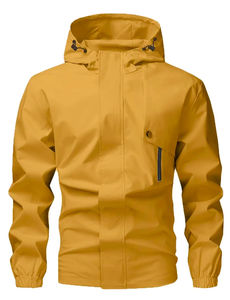 Veste coupe-vent coupe ample et décontractée pour hommes, veste à capuche en toile respirante, vêtements d'extérieur pour printemps, automne et hiver - Product Image 5