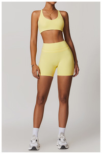 Conjunto de Yoga para Mujer, Verano 2025, Transpirable, Secado Rápido, Color Sólido Medio, para Fitness, Running, Actividades al Aire Libre, Alta Calidad, Alta Elasticidad, Gimnasio - Product Image 6