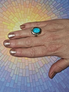 แหวนพลอยโมราน้ำเงินสเตอร์ลิง925สไตล์โบฮีเมียนของขวัญเครื่องประดับชั้นดีสำหรับผู้หญิงสำหรับแหวนครบรอบ - Product Image 2