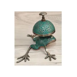 印度高需求黄铜仿古风格黄铜书桌铃铛青蛙设计师收藏桌装饰礼品
