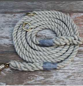 สไตล์ป่านหินสีเทาผ้าฝ้ายอินทรีย์เชือกจูงสุนัขอุปกรณ์สัตว์เลี้ยงอุปกรณ์เสริมผ้าฝ้ายสีที่กําหนดเอง - Product Image 3