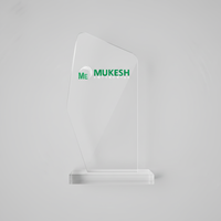 Trophée personnalisable en acrylique poli durable, gravé et imprimé en typographie, pour récompenses d'entreprise et de formation