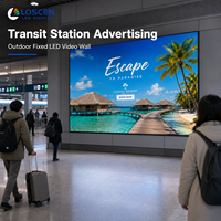 Affichage LED P4 IP65 pour centre de transport, directement de l'usine, dans un cabinet 960x960mm avec animation, pour installation fixe dans les centres commerciaux