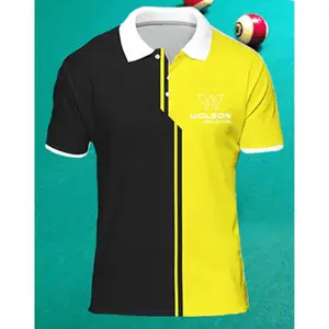 Hoge Kwaliteit Groothandel Rits Sport Thema Biljart 140gsm 100% Polyester Interlock Custom Logo Heren Sublimatie T-Shirts