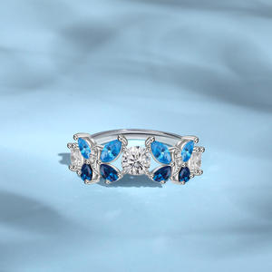 Bague en argent sterling Jeulia Stilly Beauty avec saphir marquise bleu papillon - Product Image 5