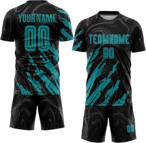 Nouveaux vêtements de sport pour hommes, maillots de football en polyester respirant et à séchage rapide, ensembles uniformes avec logo sur le devant, fournisseur Pakistan - Product Image 6