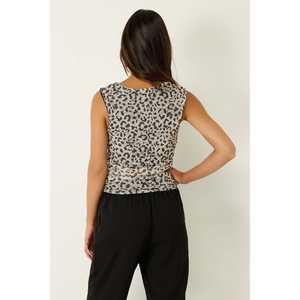 Blusa Corta Informal con Cuello Redondo y Estampado, Manga Casquillo, 100% Poliéster, Logotipo Frontal, 220g - Product Image 4