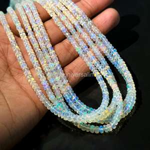 Natural Ethiopian <b>Opal</b> Faceted Rondelle Beads Flashy <b>Opal</b> Loose Gemstones Beads for Jewelry Making Supplies By Indian Wholesaler - Product Image 1