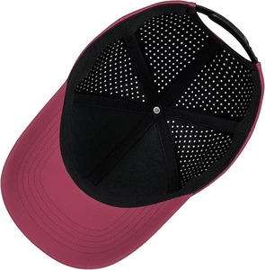 Casquette de baseball en corde avec logo en PVC en caoutchouc 6 pièces personnalisée de haute qualité, chapeau perforé imperméable avec trou découpé au laser, haute performance - Product Image 4