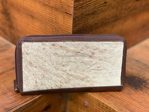 ใหม่จริงทําด้วยมือสไตล์หนัง Cowhide ของแท้กระเป๋าสตางค์ผู้หญิงกระเป๋าสตางค์บางร้อนขายหนังตะวันตกกระเป๋าคลัทช์กระเป๋าสตางค์ - Product Image 4