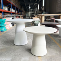 Table d'appoint moderne en fibrociment blanc de style vietnamien pour cuisine extérieure, idéale pour hôtels et hôpitaux, mobilier léger et réglable