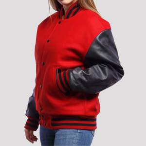 Chaqueta Bomber Universitaria Personalizada para Mujer, Piel de Oveja, Cuello Alto, Transpirable, Mangas Reversibles, Diseño OEM, Invierno Primavera - Product Image 5