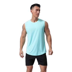 Streetwear Custom Logo Undershirt Workout Sleeveless T-Shrit Vest <b>Mens</b> Stringer <b>Black</b> Tank Top custom sleeveless t shirt <b>for</b> <b>men</b> - Product Image 1
