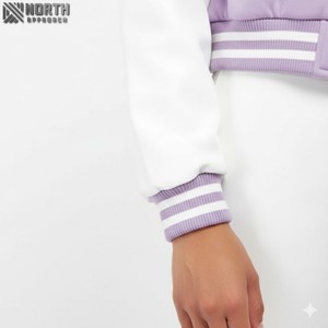 Chaqueta universitaria recortada para mujer, chaqueta con letras de béisbol de cuero y lana de calidad superior para mujer, cuero personalizado de manga larga - Product Image 3