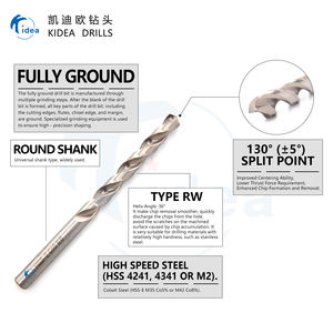 Kidea 도구 완전 접지 밝은 실버 트위스트 드릴 비트: 금속 가공을위한 고경도 및 부드러운 드릴링 - Product Image 2