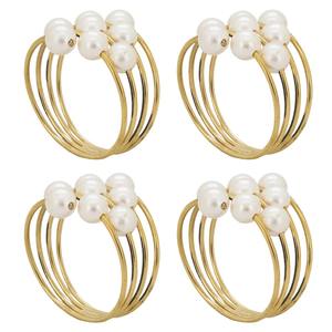 Anillo de Servilleta Minimalista con Cuentas Blancas para Uso Diario, Cenas Festivas y Presentación Elegante de Mesa, Hecho a Mano en India - Product Image 3