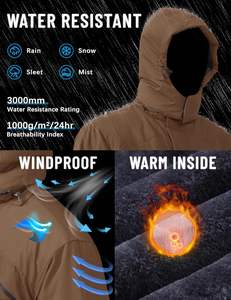 Chaqueta de esquí de invierno de algodón 100% para hombre, abrigos de lana resistentes al agua con aislamiento térmico para Snowboard Park, impermeable y capucha - Product Image 6