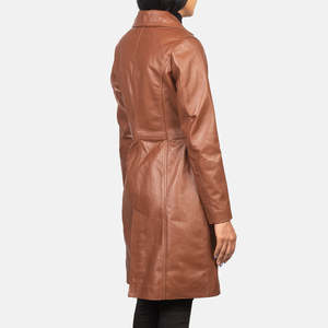 Manteau en cuir véritable Alexis Brown, coupe courte, simple boutonnage, coupe-vent, imperméable, imprimé, tissé, à capuche, boutonné, taille XL, pour l'automne - Product Image 6