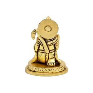 Figurine d'idole Lord Hanuman en laiton poli avec gravure - Product Image 2