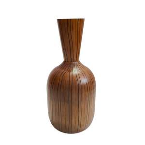 New Arrival Metal Flower <b>Vase</b> for Home Decor Aluminium <b>Vase</b> with Walnut Wooden Look for Home and Living Room <b>Vintage</b> - Product Image 3