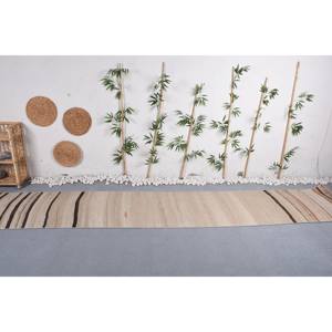 Alfombra de lana clásica moderna de 2,6x14,3 pies, beige, marrón, a rayas, para entrada, dormitorio, dormitorio, respaldo de látex, Patchwork rectangular - Product Image 1