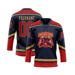 Lettre cousue et chiffre maillots de hockey sur glace de l'équipe des États-Unis Design personnalisé maillot de hockey sur glace de l'équipe du Canada - Product Image 6