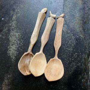 Juego de utensilios de cocina de madera de teca natural o acacia con soporte para cucharas Juego de cucharas de cocina de madera y soporte para utensilios - Product Image 1