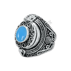 Bohemian Simple Classic Design Compartment Brass Rings For Women And Girls Silver Plated Assorted Crystal Gemstone Fashion Rings - Product Image 3