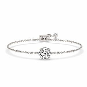 Bracelet Solitaire Classique en Or Massif 14K avec Diamant de Laboratoire Rond de 0,75 Carat, Couleur F-G, Pureté VS, pour Tous les Jours - Product Image 2