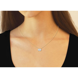 Colgante Solitario con Diamante Ovalado Cultivado en Laboratorio de 1.00 Quilates en Oro Blanco de 14K con Claridad VS - Joyería Elegante para Entusiastas - Product Image 5
