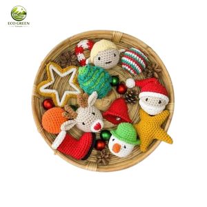 Figurine de renne en peluche tricotée à la main, poupée de Noël rembourrée, décoration de Noël douce et naturelle pour le salon, cadeau décoratif - Product Image 3