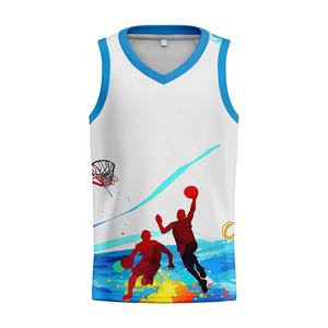Custom Logo Printing Sublimated Basketball Jersey Tank <b>Tops</b> Breathable <b>Mesh</b> Sport Wear Basketball Jersey Uniform - Product Image 3