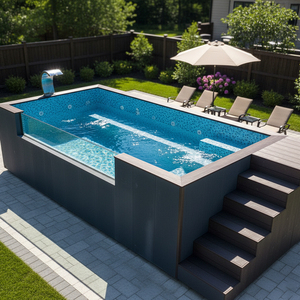 <span class=keywords><strong>Piscine</strong></span> de nage à contre-courant extérieure en fibre de verre de 16 pieds et 20 pieds, <span class=keywords><strong>piscine</strong></span> pour enfants, fabrication sur mesure, conteneur d'expédition, équipement de <span class=keywords><strong>piscine</strong></span> - Product Image 2