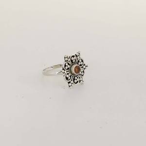 Anillos de Compromiso de Plata de Ley 925 Sólida al por Mayor, Diseño Único con Gema Natural de Cornalina Naranja en Engaste de Bisel, para Bodas y Fiestas - Product Image 2