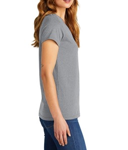 Camiseta de yoga en blanco de gran tamaño de verano al por mayor, camiseta lisa recortada para mujer, Camiseta de algodón de alta calidad con cuello en V - Product Image 3