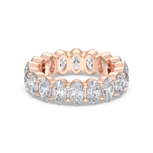 6.00กะรัตแหวนเพชรรูปวงรีสำหรับผู้หญิงสร้างสีทองและเงินสเตอร์ลิงแบบเต็มวง - Product Image 4